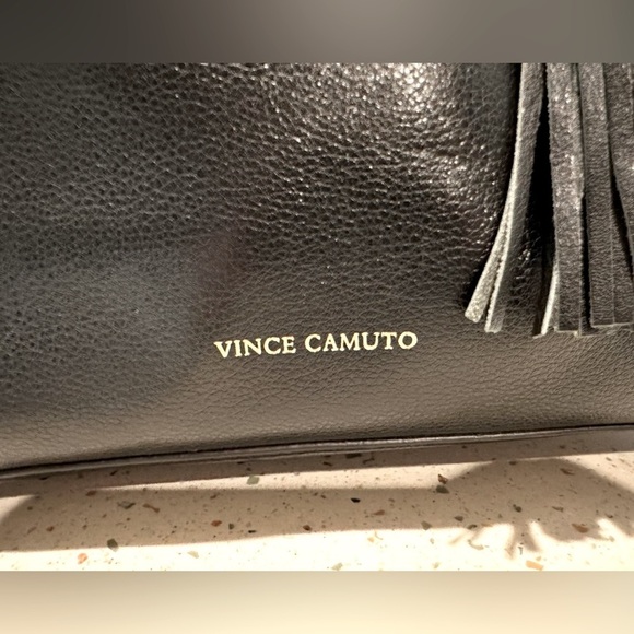 Vince Camuto Elva Black Leather Crossbody Handbag with Tassel Charm - Picture 4 of 12